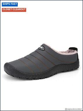 Warm Winter Slippers with Fuzzy Plush Lining Anti-Skid Rubber Sole Indoor